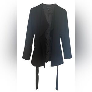 Black Women's Tie-front Wrap Jacket